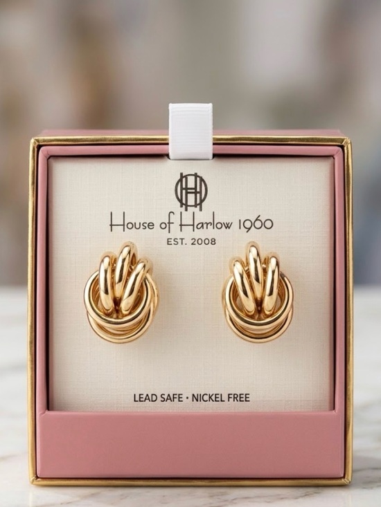 House of Harlow 1960 Jewelry - House of Harlow 1960 gold-toned knotted hoop earring